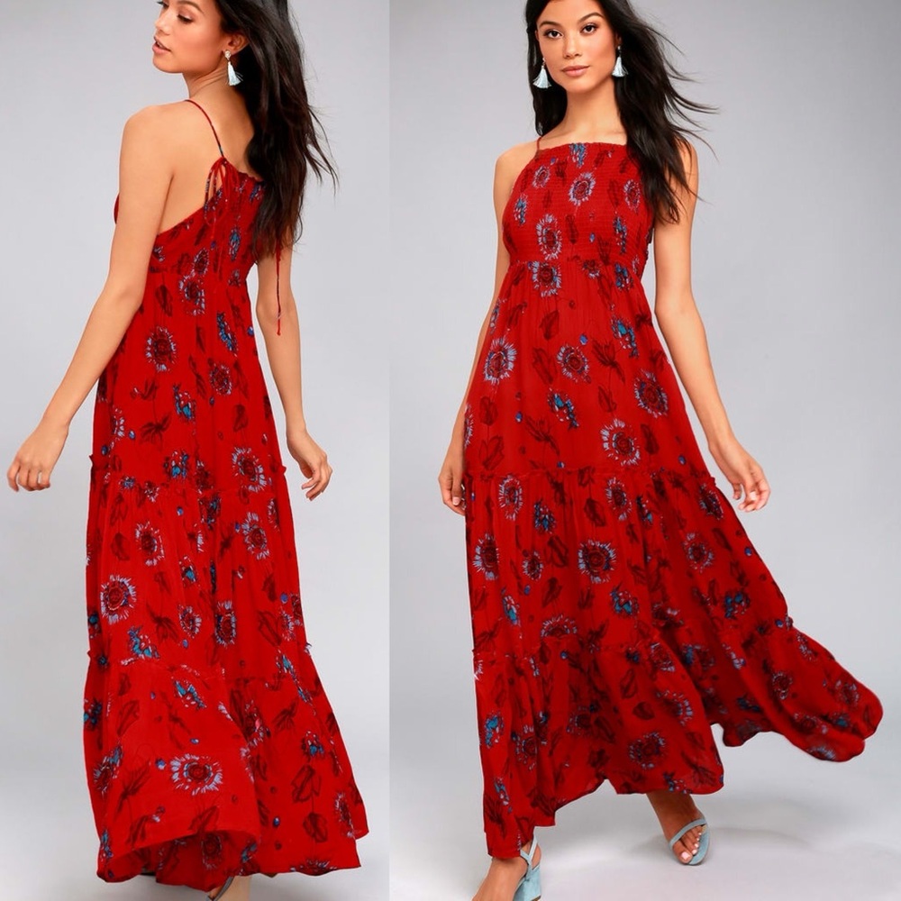 Free People Red Halter Sundress for Weddings